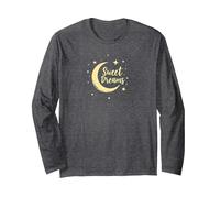 Sweet Dreams Moon Stars Long Sleeve T-Shirt, Adult Unisex, Dark Heather Grey, S