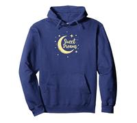 Sweet Dreams Moon Stars Pullover Hoodie, Adult Unisex, Navy, XXL