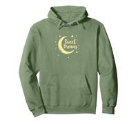 Sweet Dreams Moon Stars Pullover Hoodie, Adult Unisex, Sage Green, L