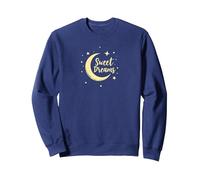 Sweet Dreams Moon Stars Sweatshirt, Adult Unisex, Navy, S