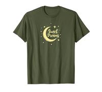 Sweet Dreams Moon Stars T-Shirt, Men, Olive, L