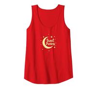 Sweet Dreams Moon Stars Tank Top, Women, Red, S