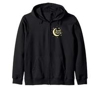 Sweet Dreams Moon Stars Zip Hoodie, Adult Unisex, Black, L