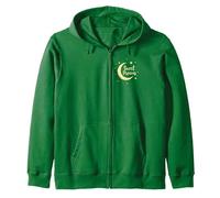 Sweet Dreams Moon Stars Zip Hoodie, Adult Unisex, Forest Green, XL