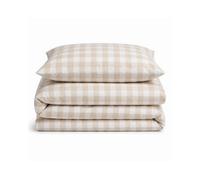 Sweet Dreams Natural Wyndham Gingham Check Duvet Cover And Pillowcase Set Single