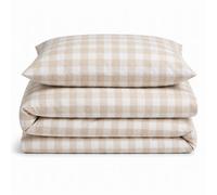 Sweet Dreams Natural Wyndham Gingham Check Duvet Cover And Pillowcase Set Super King