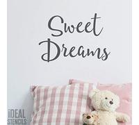 Sweet Dreams Nursery Stencil | Paint Nursery Home Wall Decor | Pattern Stencil for Walls, Fabrics, Furniture | Reusable (XXL/ 77X112CM (Comes as 2 Sheets))