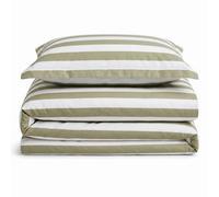 Sweet Dreams Olive Lyndon Wide Stripe Duvet Cover And Pillowcase Set Single