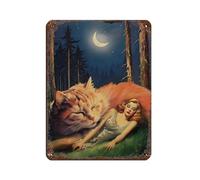 Sweet Dreams Orange Cat Catman Gift Retro Poster Metal Tin Sign Chic Art Retro Iron Painting Bar People Cave Cafe Family Garage Poster Wall Decoration 12x16inch(30x40cm)