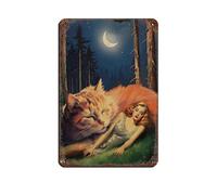 Sweet Dreams Orange Cat Catman Gift Retro Poster Metal Tin Sign Chic Art Retro Iron Painting Bar People Cave Cafe Family Garage Poster Wall Decoration 8x12inch(20x30cm)