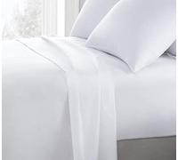 Sweet Dreams Premium 100% Cotton White Bedding Collection 200 Thread Count - Duvet Cover, Pillowcase Pair, Fitted Sheet & Flat Sheet (Flat Sheet, Single)