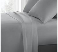 Sweet Dreams Premium Percale Cotton 200 Thread Count Flat Sheet - Grey