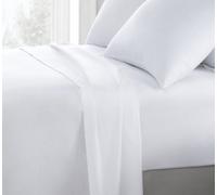 Sweet Dreams Premium Percale Cotton White 200 Thread Count Flat Sheet - White