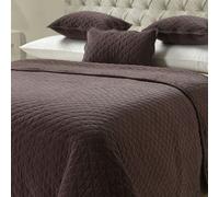 Sweet Dreams Sanzio Luxury Cotton Velvet Quilted Throw - 230cm x 260cm - Grey