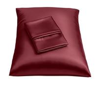 Sweet Dreams satin pillow case for hair - king satin pillow case with zip, baby blue (1 per pack) - Blissford standard (2-pack) burgundy