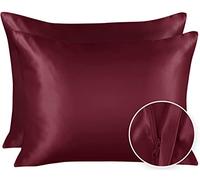 Sweet Dreams satin pillow case for hair - king satin pillow case with zip, baby blue (1 per pack) - Blissford standard (2-pack) burgundy