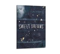 Sweet Dreams Scandinavian Nursery Art Canvas Poster Bedroom Living Room Decoration Painting Frame-style 20x30inch(50x75cm)