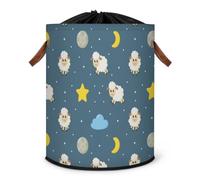 Sweet Dreams Sheep Laundry Hamper Large Laundry Basket Funny Sheep Foldable Clothe Hamper Storage Organizer Bin with Drawstring Lid Boxes for Bedroom Bathroom Room