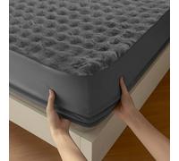 Sweet Dreams Silver Alpine Bubble Faux Fur Fitted Sheet Double