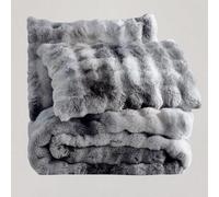 Sweet Dreams Silver Bubble Faux Rabbit Fur Duvet Cover And Pillowcase Set Double