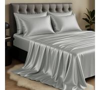 Sweet Dreams Silver Pure Mulberry Silk Flat Sheet Super-King