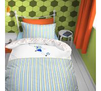 Sweet Dreams Soccer Applique Striped Duvet & Pillowcase Set | Size: Single Sweet Dreams Multicolor Single