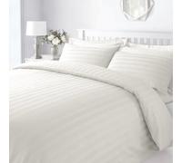 Sweet Dreams Stripe Soft Fabric 300 Thread Count Duvet Cover Set With Pillowcases Cream