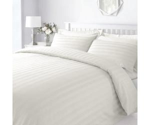 Sweet Dreams Stripe Soft Fabric 300 Thread Count Duvet Cover Set With Pillowcases Cream