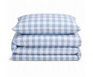 Sweet Dreams Surf Blue Wyndham Gingham Check Duvet Cover And Pillowcase Set Single
