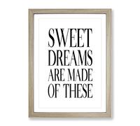Sweet Dreams Typography Quote Framed Wall Art Print, Ready to Hang Picture for Living Room Bedroom Home Office Décor, Oak A3 (34 x 46 cm)