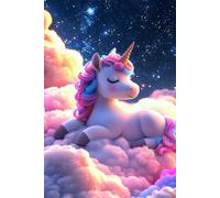 Sweet Dreams Unicorn: 80 Lined Pages for Nightly Thoughts and Magic: Cute Sleeping Unicorn Notebook, A5 Size (6 x 9 Inches), Galaxy Sky and Clouds Journal for Girls, Magical Bedtime Gift