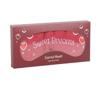 Sweet Dreams Velvet Sleep Mask | Red Plush Eye Mask with Heart & Moon Design | Soft Adjustable Fit for Travel Sleep & Relaxation | Gift for Her