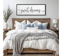 Sweet Dreams Wall Decor Above Bed Sign 32''×12'' Large Wood Framed Master Bedroom Guest Room Sweet Dreams Signs Farmhouse Rustic Wall Art Decoration (Black)