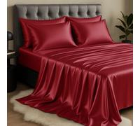 Sweet Dreams Wine Pure Mulberry Silk Flat Sheet Double
