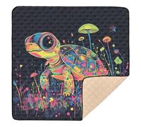 Sweet Eastern Box Turtle Large Non-Slip Baby Playmat for Floor Waterproof Playroom Activity Mat for Babies Infants Toddlers, 50'' x 50''