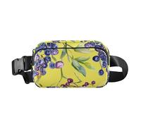 Sweet Elderberry Fruit Yellow Trendy Waist Pack Crossbody Bag for Women Men Teens Multipurpose Cross Body Bag Belt Pack with Adjustable Strap for Shopping Sports Work, Elderberry Fruit Yellow, One