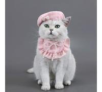 Sweet Elegant Pet Headgear Exquisite Pet Hat with Faux Pearl Decoration Fashionable Elegant Pet Accessory Pink