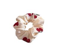 Sweet Embroidery Flower Hair Tie Elastic Scrunchie Stretchy Hairband Multiuse Ponytail Holder Wristband For Women Girl Embroidery Hair Scrunchie