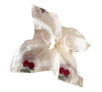 Sweet Embroidery Flower Hair Tie Elastic Scrunchie Stretchy Hairband Multiuse Ponytail Holder Wristband For Women Girl Embroidered Lace Scrunchie