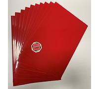Sweet Factory Arts and Crafts Self Adhesive Sticky Back Gloss Vinyl in Deep Colours A4 for Lettering or Decals Suitable for Scan and Cut Machines (Dark Red) ** FREE Sheet of Transfer Tape**