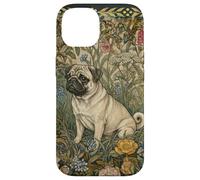 Sweet Fawn Pug in an Old English Garden Case for iPhone 14