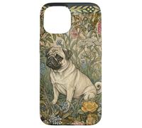 Sweet Fawn Pug in an Old English Garden Case for iPhone 15