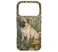 Sweet Fawn Pug in an Old English Garden Case for iPhone 17 Pro