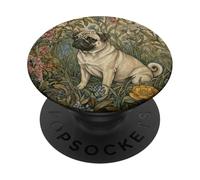Sweet Fawn Pug in an Old English Garden PopSockets Adhesive PopGrip