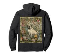 Sweet Fawn Pug in an Old English Garden Pullover Hoodie