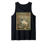 Sweet Fawn Pug in an Old English Garden Tank Top
