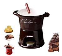 Sweet Fondue Cup for Date Night,Mini Personal Ceramic Fondue Mugs Gift,Perfect as Fondues Mug or Chocolate Fondues Mug Great for Date Night Birthday & Wedding Gifts (Brown)