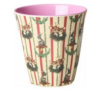 Medium SWEET FOREST PRINT CREME RICE melamine cup, 250 ml beige