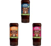 Sweet Freedom Choc Shot Fruit Indulgence Bundle - Raspberry, Orange & Brownie Vegan Chocolate Sauces Naturally Sweetened with Fruits for Desserts, Pancakes & Drinks (Pack of 3)