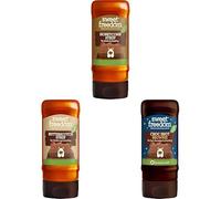 Sweet Freedom Indulgent Dessert Lovers Bundle - Honeycomb, Butterscotch & Brownie Vegan Drizzle Naturally Sweetened with Fruits for Desserts (Pack of 3)